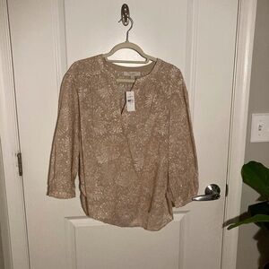 Tan Floral Women Top